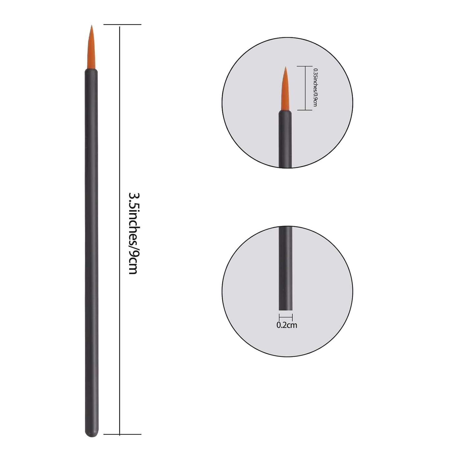 100 Pack Disposable Eyeliner Brush, Ultra-fine Point Eye Liner Applicator Cosmetic Eye Wands Makeup Brushes Tools (Color: Black)