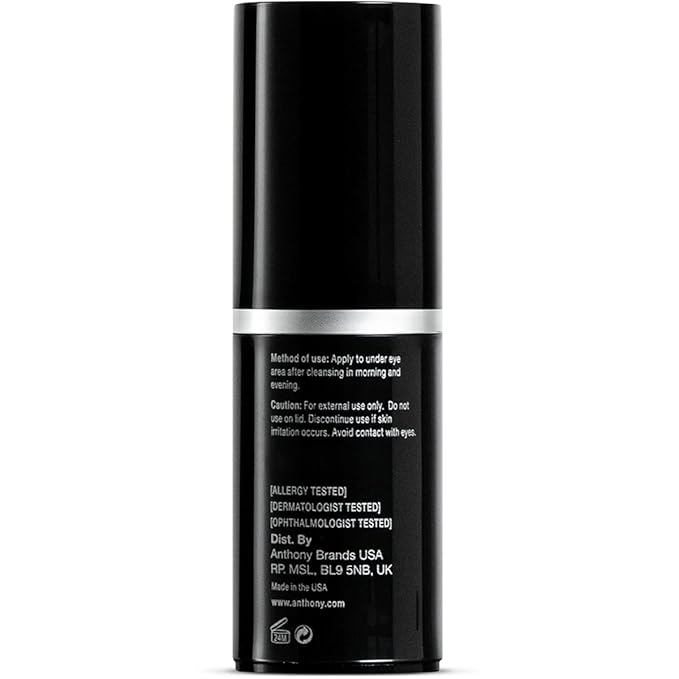 Anthony High-Performance Eye Cream, Anti-Aging Continuous Moisture With Vitamins A, C & E, Caffeine, Jojoba & Squalane, Reduces Puffiness, Dark Circles & Fine Lines, 0.5 Fl Oz