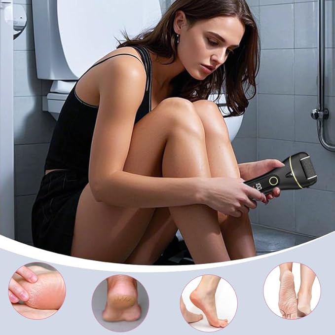Electric Foot Scrubber Rechargeable Portable Foot Callus Remover Foot File Pedicure Kits Perfect for Dead Hard Cracked Dry Skin