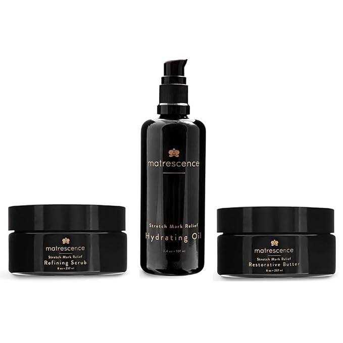 Stretch Mark Relief Belly Trio 3 Pack (19.4oz/574ml) | 1-2-3 Step Complete Routine | Spa-Quality Maternity Skin Treatment | Pregnancy-Safe Skincare Made for Mom