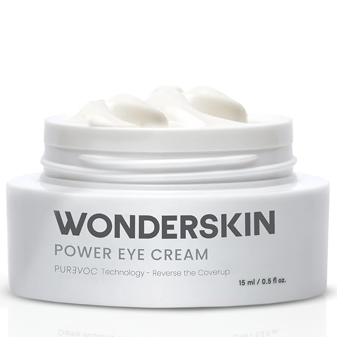 Wonderskin Purevoc Eye Cream for Dark Circles and Puffiness 0.5 Oz - Under Eye Cream for Women and Men with Mango & Shea Butter, Squalane - Fragrance-Free
