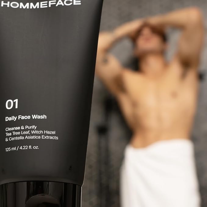 HommeFace Daily Trio Skin Care Set for Men, 3-Step Routine