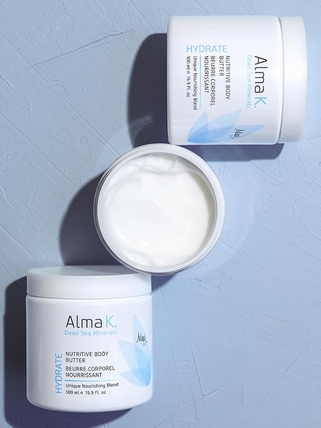 Alma K Nutritive Body Butter Maxi for Women - With Dead Sea Minerals - Shea Cream - Body Butter for Dry Skin - 16.9 oz