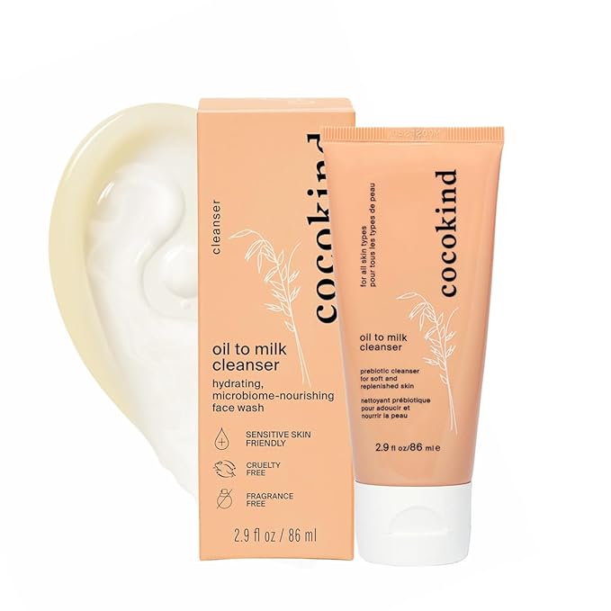 Cocokind Oil to Milk Face Wash, Oil Based Cleanser and Oil Makeup Remover - Cleansing Oil, Cleansing Milk and Cream Cleanser for Face