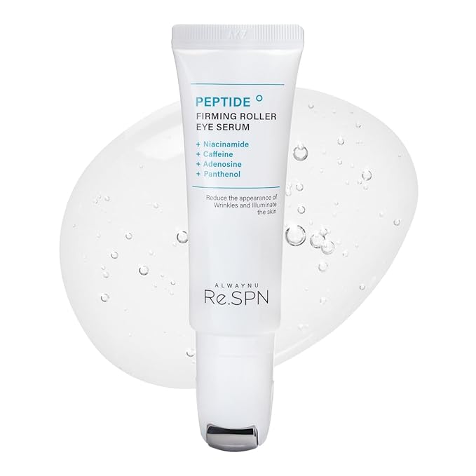 Re.SPN Peptide Firming Roller Eye Serum, Niacinamide, Panthenol, Caffeine | Self-Care, Vegan, Intense Hydration | Korean Eye Serum with Guasha, Glass Skin, Korean Skin Care(20ml/0.67 fl oz)