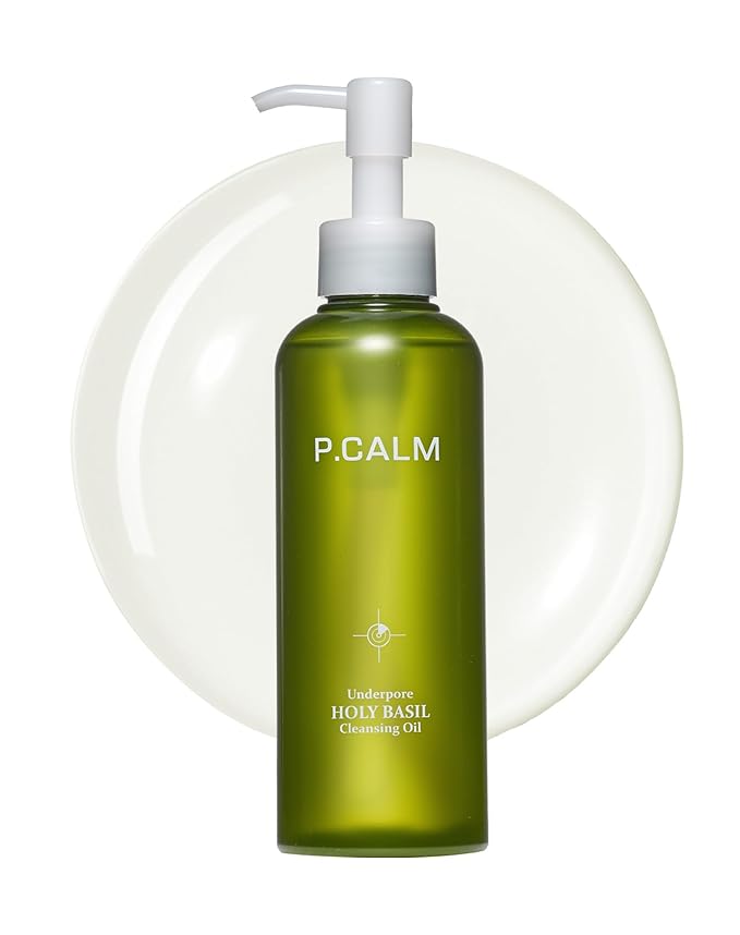 P.CALM Underpore Holy Basil Cleansing Oil – Holy Basil & Tea Tree for Deep Pore Cleansing, Blackhead Removal, and Makeup Removal, Korean Skincare (190ml / 6.42 fl.oz)
