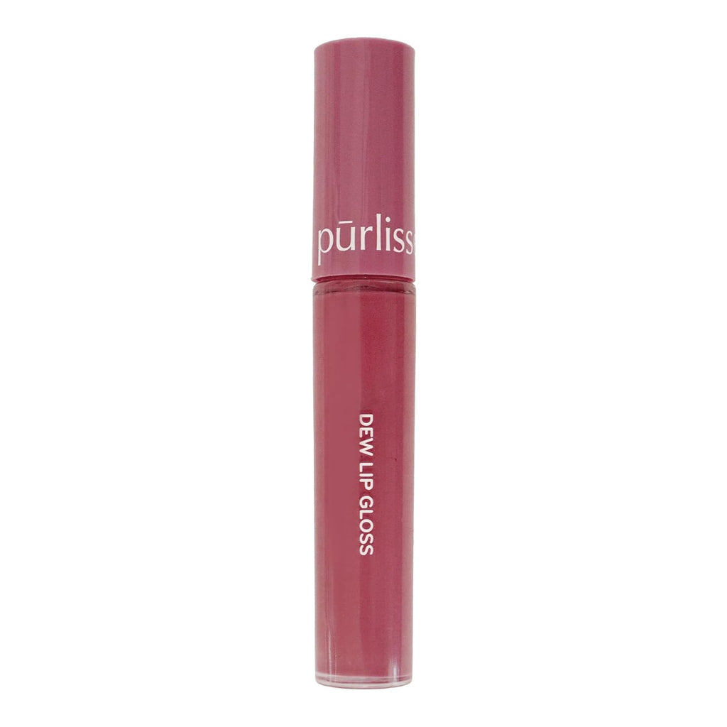 pūrlisse Dew Moisturizing Lip Gloss - Hydrating & Non-Sticky Long Lasting Lip Gloss - Enriched with Bakuchiol, Mango Seed Butter & Avocado Oil to Soften & Smooth - Mauve Berry (0.25 oz)