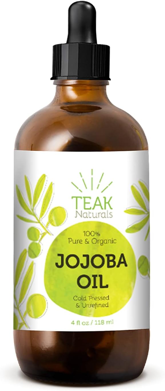 Cold Pressed Organic Jojoba Oil Natural Unrefined Pure Jojoba Oil Moisturizer for Skin Hair and Nails - 4 Ounces