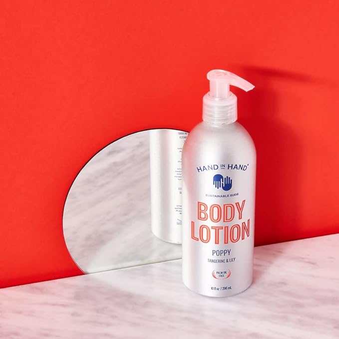 Hand in Hand Moisturizing Body Lotion, Dry Skin Lotion with Shea Butter, 10 Fl Oz, Tangerine & Lily, Poppy Scent, 2 Pack