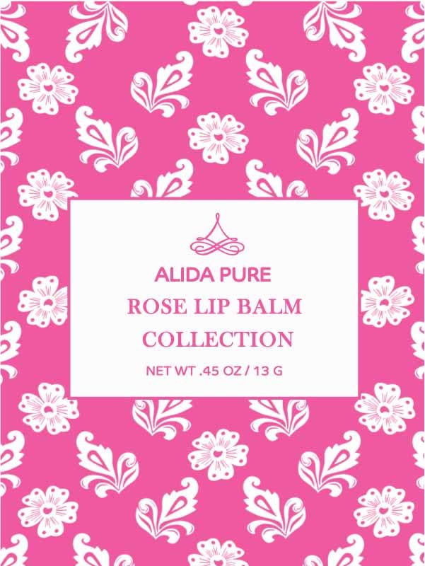 Rose Lip Balm Collection, Vegan Lip Balm Set, Beeswax Free, with Avocado Oil, Organic Jojoba Oil, and Vitamin E, Natural Moisturizer for Dry, Chapped Lips, 3 Tube Set