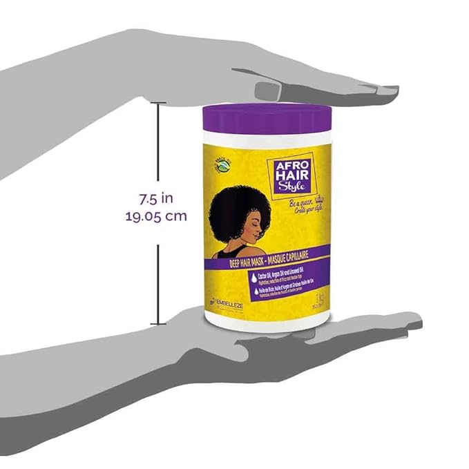 NOVEX Afrohair Deep Hair Mask 1kg/ 35oz - Hydration & Frizz Reduction - Infused with an Oil Mix of Castor Oil, Argan Oil and Linseed Oil - Promotes Hair Growth – Softens the Hair