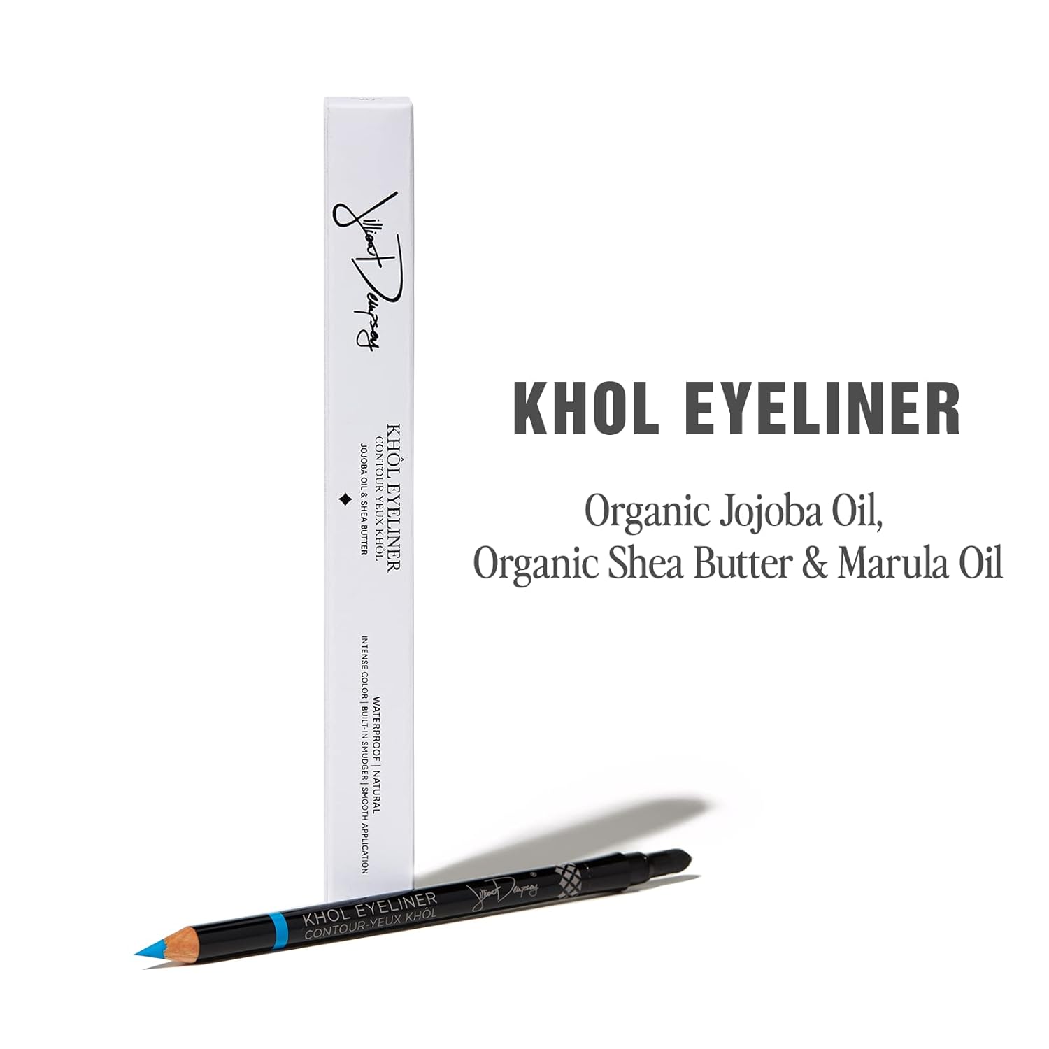 Jillian Dempsey Khol Eyeliner: Clean, Waterproof Eyeliner Pencil with Built-In Smudger for Effortless Blending – Rich Pigment, Cruelty-Free, Chimpy Blue