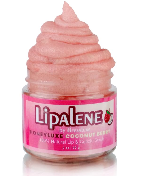 Lipalene HoneyLuxe - 100% Natural Lip & Cuticle Scrub (2 oz, Coconut Berry)