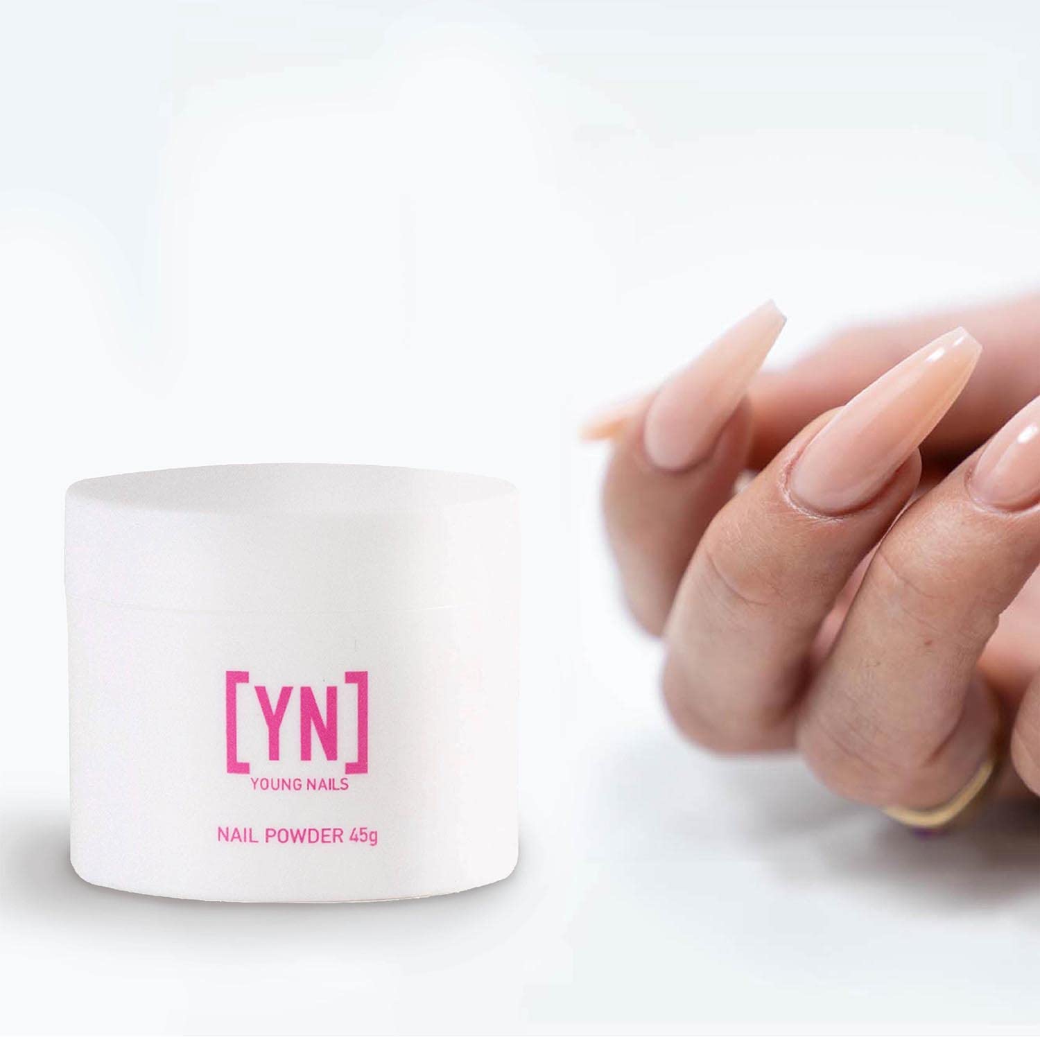 Young Nails Acrylic Core Powder - Self-Leveling Acrylic Nail Powder, Clear Nude Pink White Acrylic Powder for Nail Extenstion, Professional Grade, Superior Adhesion, Color - Pink, 45g