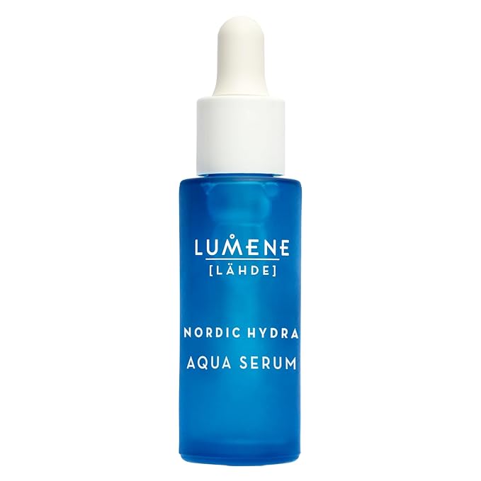 Lumene Nordic Hydra Arctic Dew Quenching Aqua Face Serum - Pure Concentrated Skin Hydration + Arctic Spring Water for Lasting Dewy Skin - Nordic Red Algae + Hyaluronic Acid Hydrating Serum (1 fl oz)