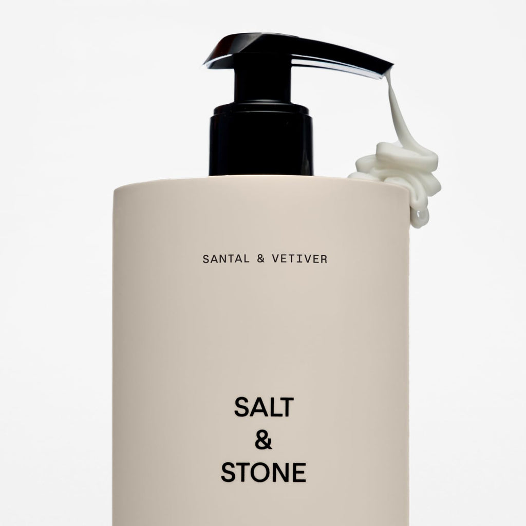 Salt & Stone Body Lotion for Women & Men| Scented Daily Body Lotion | Hydrates, Nourishes & Softens Skin | Restores Dry Skin | Fast-Absorbing | Cruelty-Free & Vegan (450 ml) (Santal & Vetiver)