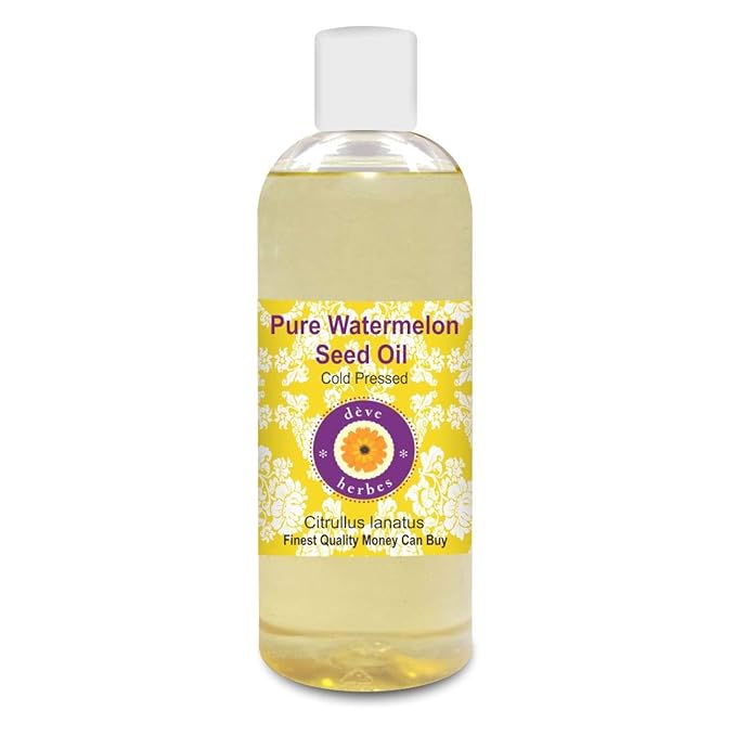 Deve Herbes Pure Watermelon Seed Oil (Citrullus lanatus) Cold Pressed 200ml (6.76 oz)