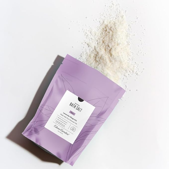 Edens Garden Relaxing Bath Salt Soak – Lavender Magnolia Blend with Pure Essential Oils, Epsom, Dead Sea Salt & Magnesium – for Body Nourishing, Stress Relief & Spa Gifts for Women, 10 oz (283 g)
