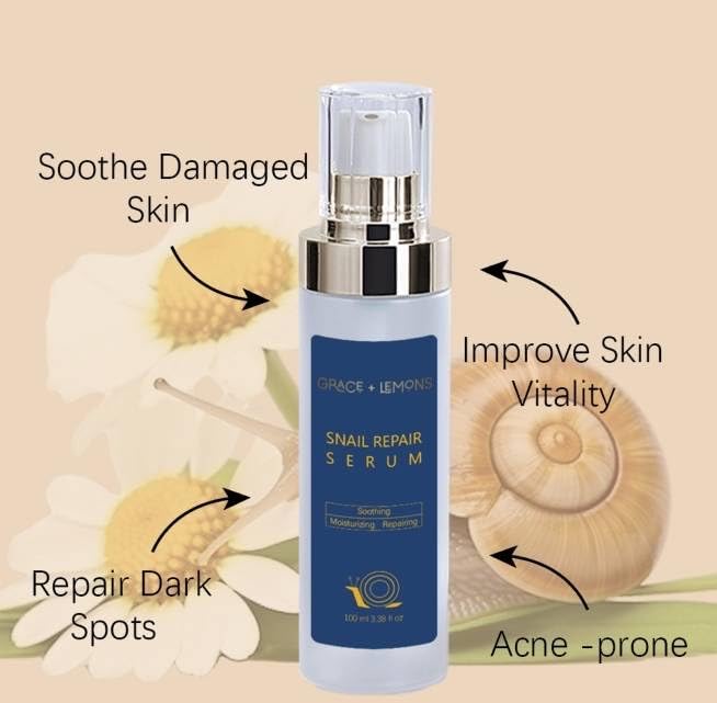 Snail Mucin 96% Repair Serum, Anti-Aging, Collagen, Vitamin C & E, Centella Asiatica, Snow Mushroom Extract, Soothes Irritation, Reduces Dullness & Dryness, korean beauty
