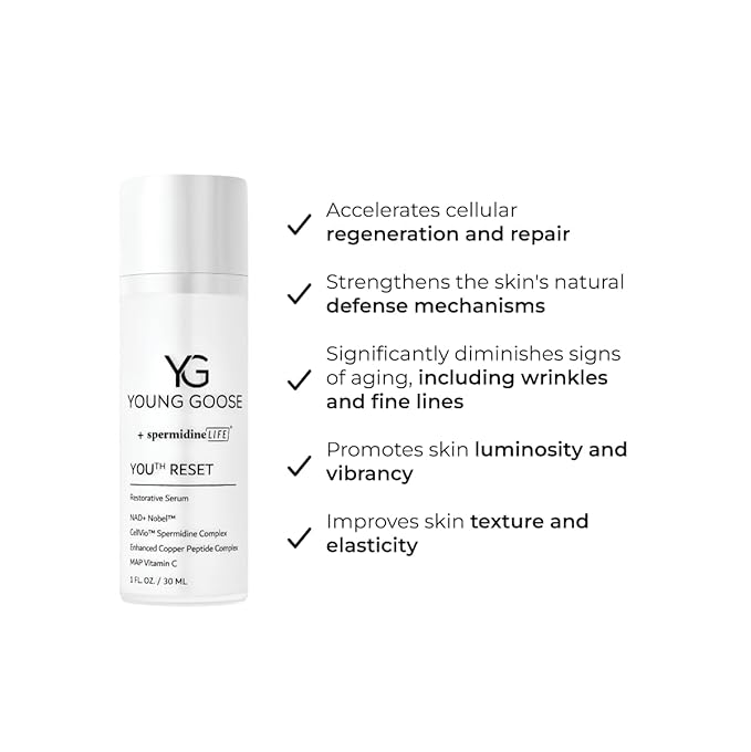 Young Goose, Youth Reset Serum | Cellular Regeneration and Repair | Improves Skin Texture | Promotes Skin Luminosity and Vibrancy - Large Size 30ml