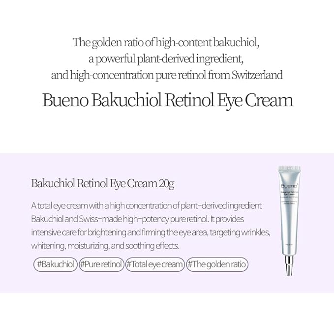 Bakuchiol Retinol Eye Cream 0.7 fl.oz (20g) | Eye Cream for Dark Circles, Puffiness & Wrinkles