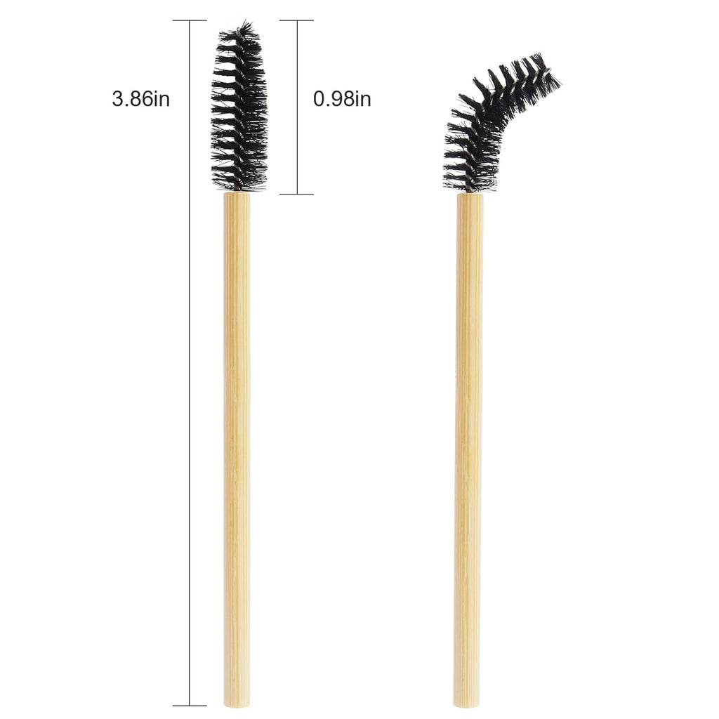 300PCS Disposable Mascara Wands Spoolie Brush Crystal Eyebrow Brushes Eyelash Extension Applicator Makeup Kits Bamboo Mascara Brush