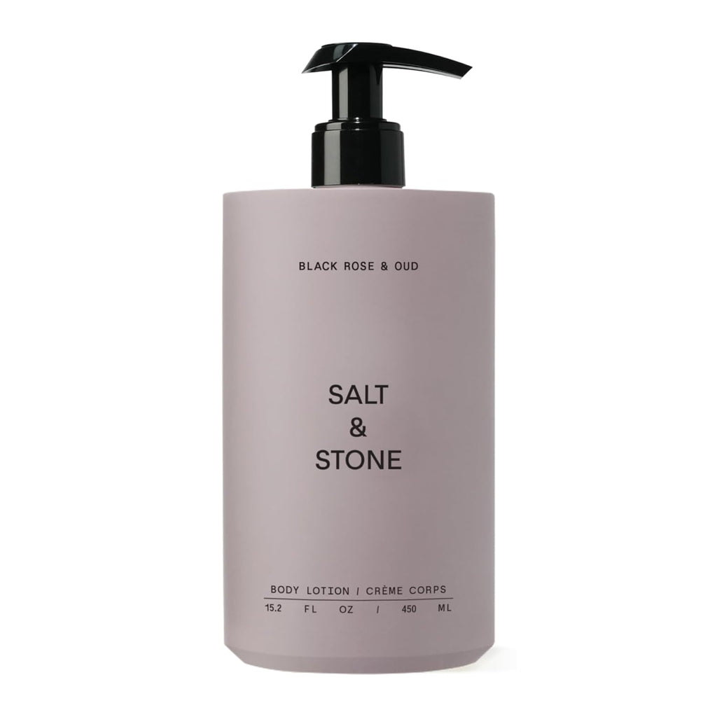 Salt & Stone Body Lotion for Women & Men| Scented Daily Body Lotion | Hydrates, Nourishes & Softens Skin | Restores Dry Skin | Fast-Absorbing | Cruelty-Free & Vegan (450 ml) (Black Rose & Oud)