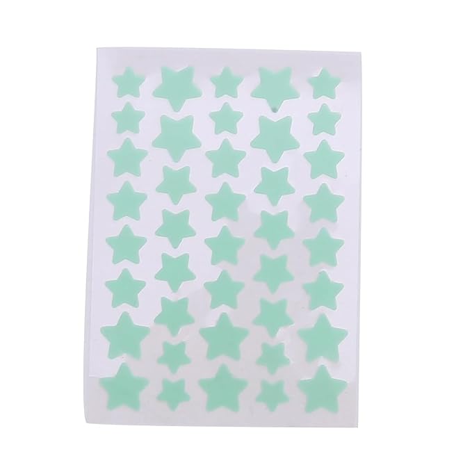 10 Sheets/Pack (400 Capsules) Pimple Patches for Face,Hydrocolloid Acne Patches Star Pimple Patches for Healing,Cute Star Face Stickers Zit Patch,Pore Cleansing Strips,Treatments and Masks (Green)