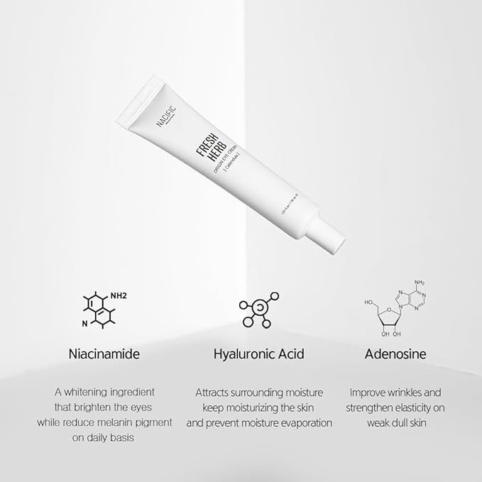 NACIFIC Fresh Herb Origin Eye Cream 1.01fl.oz 30ml for Wrinkles, Dark Circles & Puffiness – Hypoallergenic Korean Skincare with Niacinamide – Moisturizing & Brightening Eye, Mouth & Neck Cream