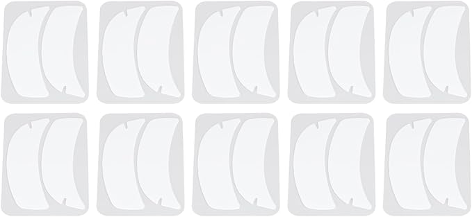 10 Pairs Reusable Silicone Under Eye Gel Pads for Eyelash Extensions, Flexible Notch Design Eyelash Extension Patches for Salons Individuals Schools (White)