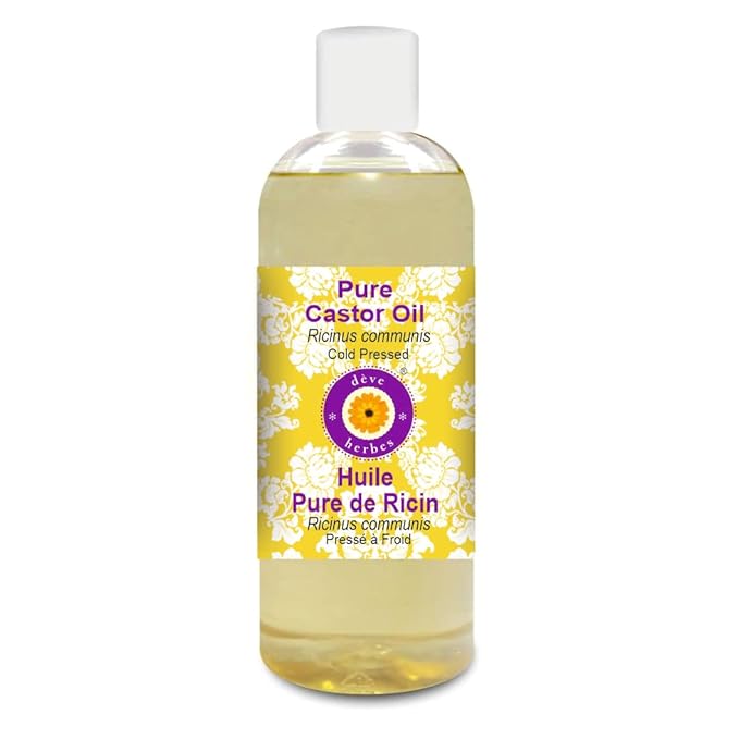 Deve Herbes Pure Castor Oil (Ricinus communis) Cold Pressed 200ml (6.76 oz)