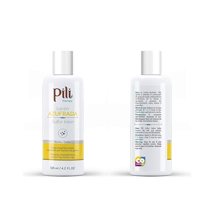Pili Sulfur Lotion – Helps Control Oily Skin & Reduce Shine – Lightweight Face & Body Skincare – Fast-Absorbing & Non-Greasy Formula – 4.2 fl. oz.