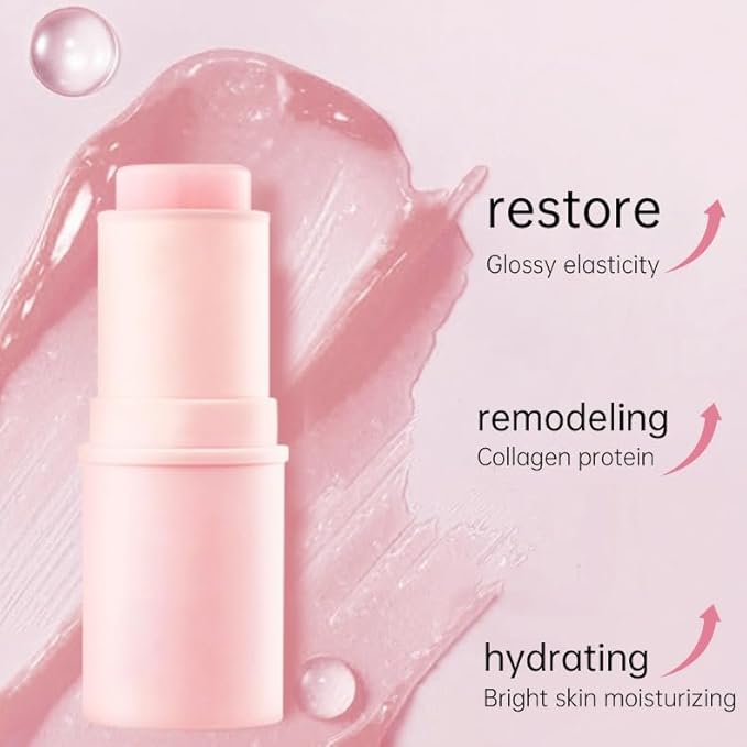 1 PC Tight and Fine Line Resistant Firming Collagen Bar Balm Stick, Hydrating Moisturizing smoothening Balm Stick for Face, Body and Hair, 3.5g / 0.19 OZ