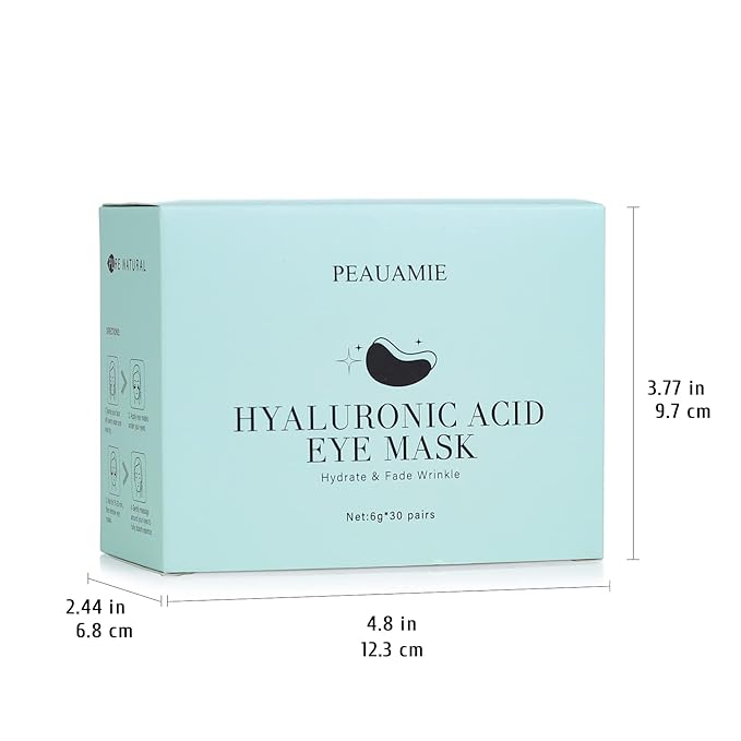 Under Eye Patchs Hyaluronic Acid Eye Mask for Dark Circles and Puffiness Wrinkle Eye Bags 30 Pairs