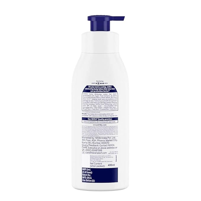 Nivea Body Lotion Natural Glow | Vitamin C SPF 15 | 400ml (13.52 Fl OZ)