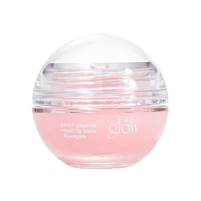 glow peach peptide lip balm #palepink : Cruelty-Free & Artificial Fragrance-Free, Essential Oil-Free, Nourish & Moisturize Lips with Peach Flavored Lip Balm, 0.3 oz