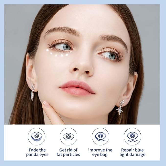 O'CHEAL Eye Cream with Vibrating Electric Massage Head- Hydrating, Brightens, Tightens, Reduces Dark Circles & Wrinkles, Bags Remover Under Eyes Cream, Relieve Eye Fatigue Design for Men & Women