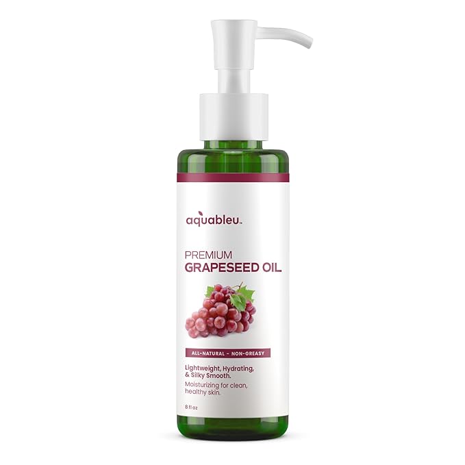 Premium Grapeseed Oil - 100% Pure and All-Natural - Hydrating and Silky Smooth - Moisturing, for Clean and Healthy Skin, and Strong Hair - Cold Pressed - 8 oz