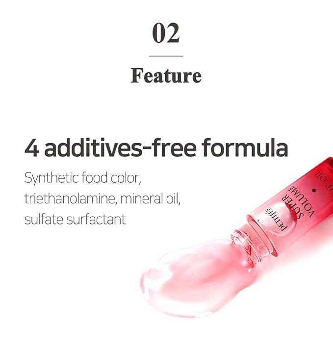 Petitfee Lip Oil Super Volume | 0.10 Oz | Plumping, Moisturizing, Glass Lips, Plump Lip Oil with Herbal Ingredients, Revitalizing, Volumizing, Nourishing Lips, Non-sticky, Non-artificial Colors