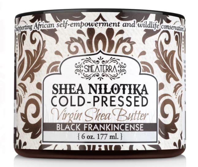 Shea Terra Shea Nilotika Virgin Shea Butter - Black Frankincense - 6 Ounce