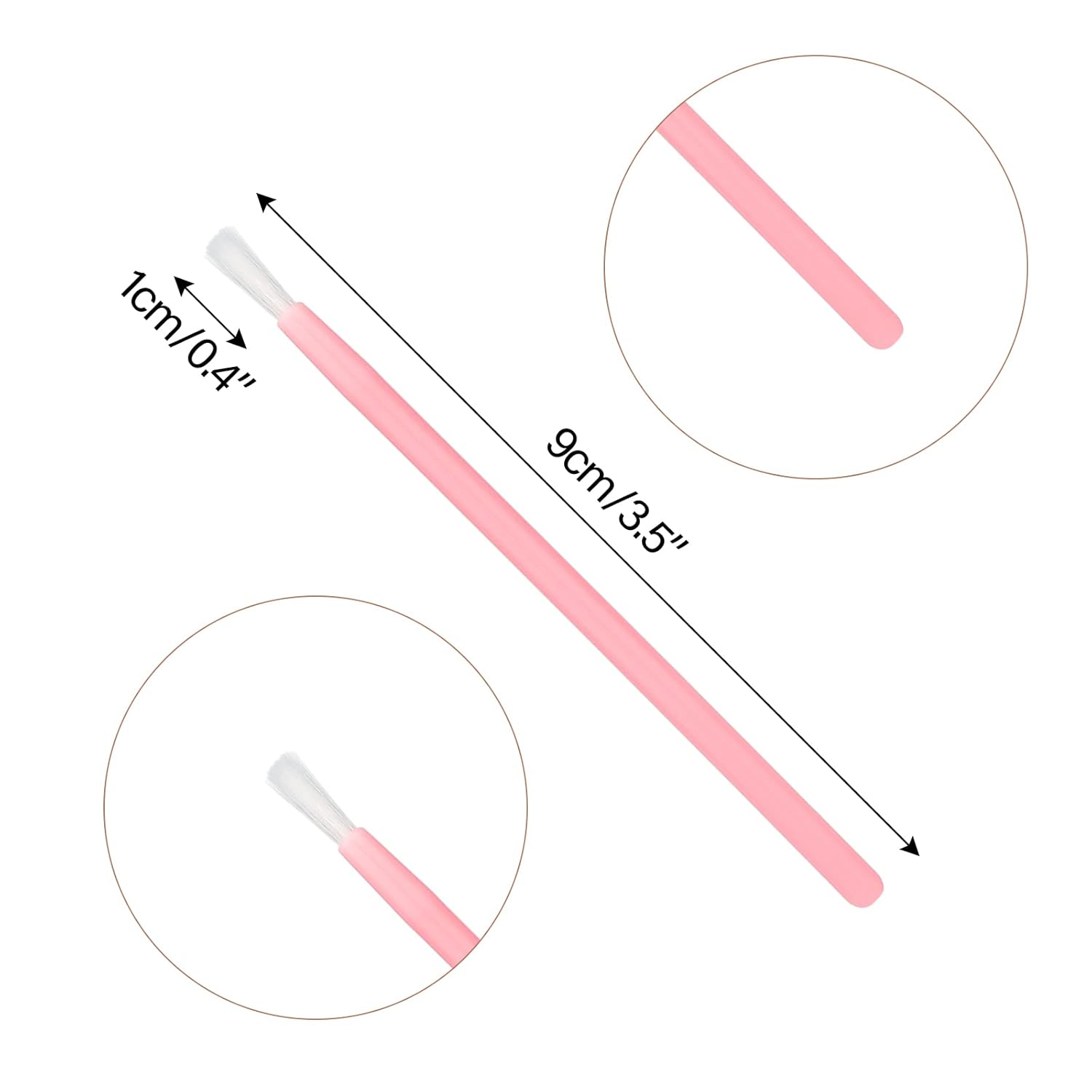 G2PLUS Lip Brushes, 50Pcs Disposable Lip Gloss Wands, Portable and No-Clean Lipstick Applicator, Nail Polish Brushes Makeup Tool for PYO Cookie Paint, Painting, Detail Brush (Pink)