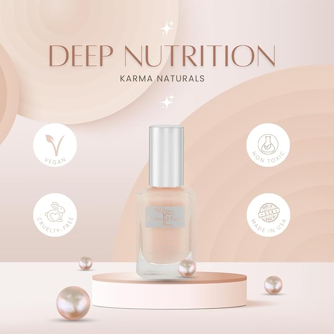 Karma Naturals Deep Nutrition Nail Strengthener – Ridge Filler, Nail Hardener & Growth Booster for Thin or Damaged Nails (0.43 FL oz)