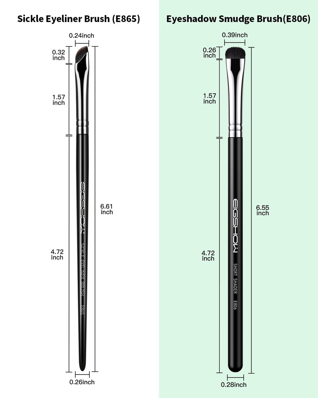 EIGSHOW Eyeshadow Smudge Brush & Eyeliner Brush, High-End Precision Eye Makeup Tools for Blending Cat Eye, Winged Liner (E865&E806)