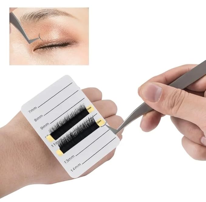 2 Pieces Eyelash Extension Hand Plate - Lash Holder - Durable Acrylic Lash Palette with Wrist Strap - Lash Pallet for Lash Extensions - Eyelash Extension Tray 7-14 mm