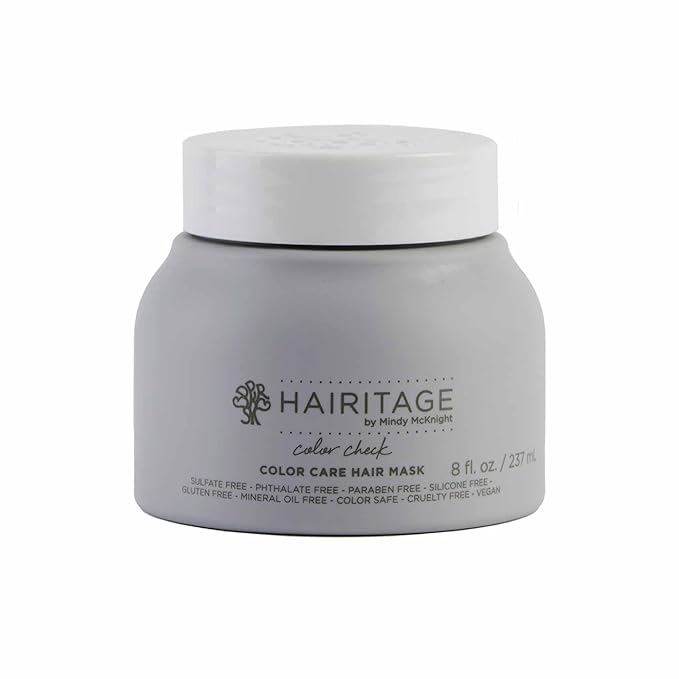 Hairitage Color Check Color Care Hair Mask for Color-Treated Hair and Dry & Damaged Hair - UV Protection - Strengthening Moisture Repair Hair Treatment - Color-Safe Hair Mask - 8 fl oz