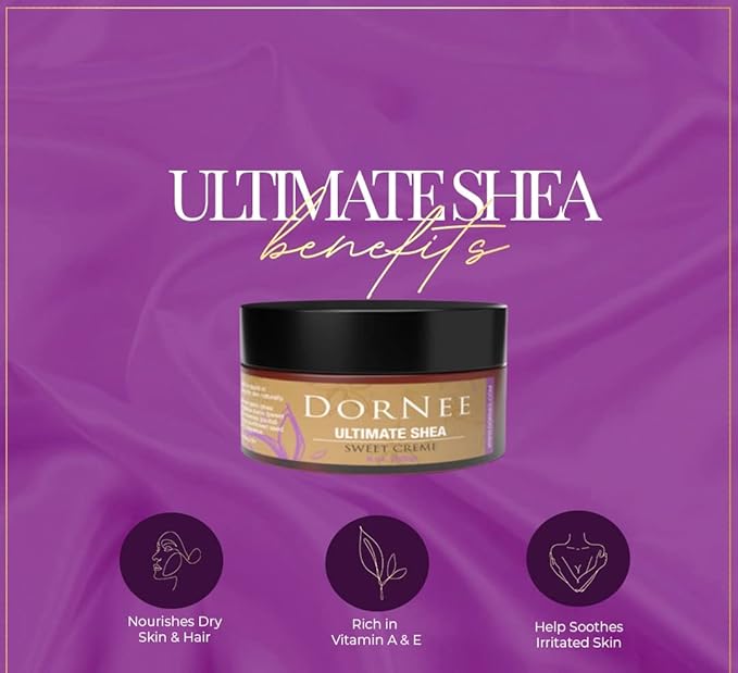DorNee’ Ultimate Shea Butter Almond Scented, Natural Moisturizing, Ultra Rich, Fragrant, Shea & Jojoba Oil Blend (8 oz)