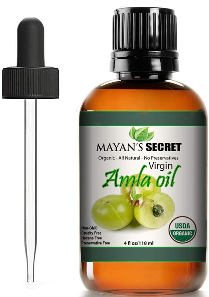 Mayan's Secret Pure Carrier and Essential oils for Skin Care, Hair, Body Moisturizer for Face-Anti Aging Skin Care (Amla oil Organic, 4oz)
