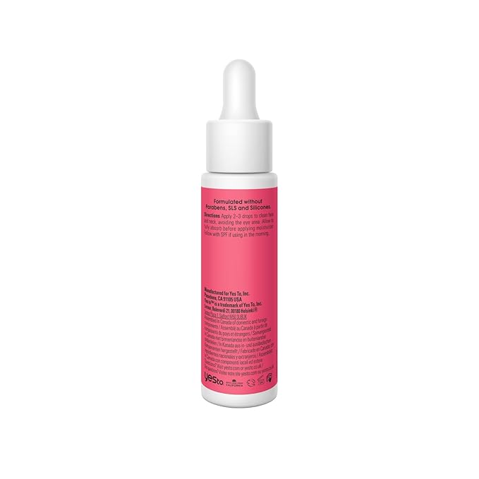Yes To Grapefruit Treatment Serum, Brightening Lightweight Formula To Loosen Dead Skin Cells, Smooth Complexion & Tone Skin, With Vitamin C & PHAs, Natural, Vegan & Cruelty Free, 0.95 Fl Oz