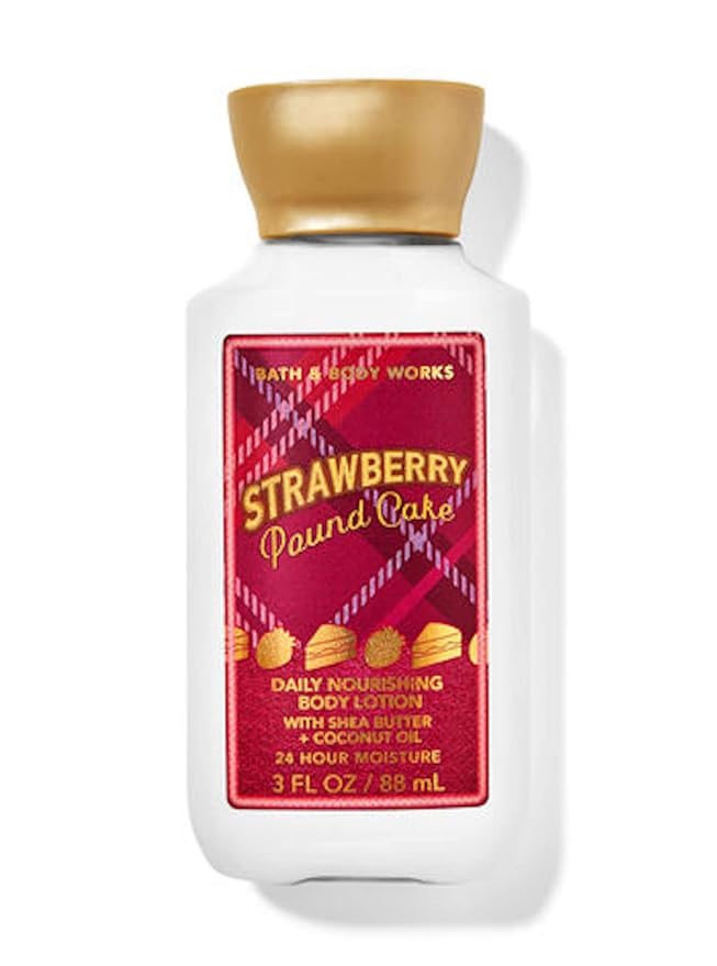 Bath and Body Works Strawberry Pound Cake Super Smooth Body Lotion Travel Size 3 Oz. (Strawberry Pound Cake)