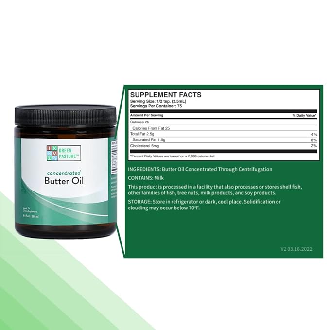 Green Pasture Concentrated Butter Oil Liquid - 6.4 fl. oz. - CLA- Vitamin A (6.4 oz.)
